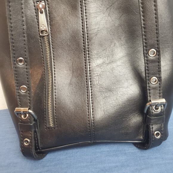 Patricia Nash Alencon Small Backpack Black Leather Travel Tote READ main image 16